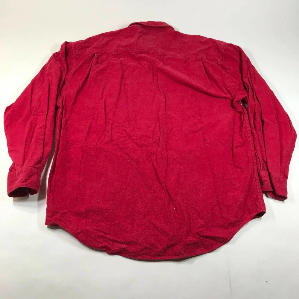 Vintage Banana Republic Outfitters Button Down Shirt Mens XL Red Chamois 80s